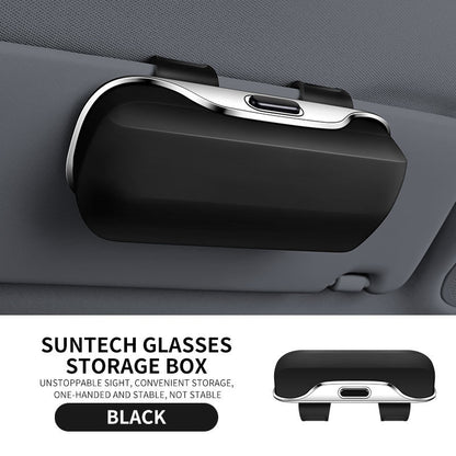 Multifunctional car sunglasses case, 2025 car sun visor, car glasses clip, ticket holder
