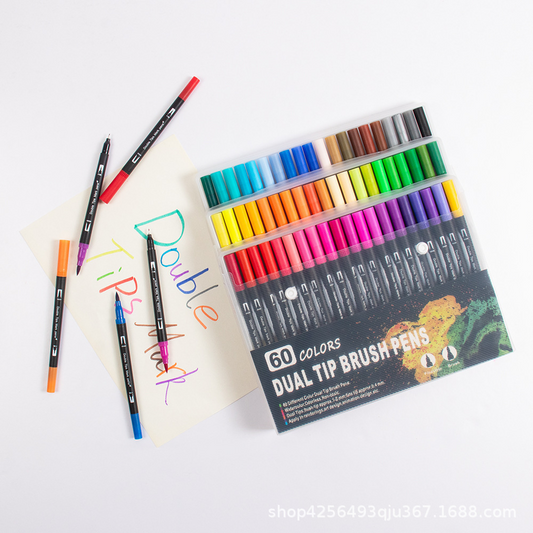 Watercolor Pen Set 12 Color -120 Color Double Headed Children's Watercolor Pen Water based Graffiti Brush