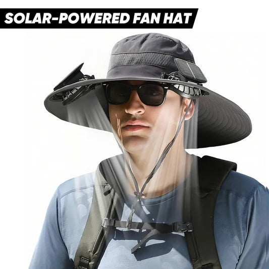 Solar outdoor fan hatSolar outdoor fan hat